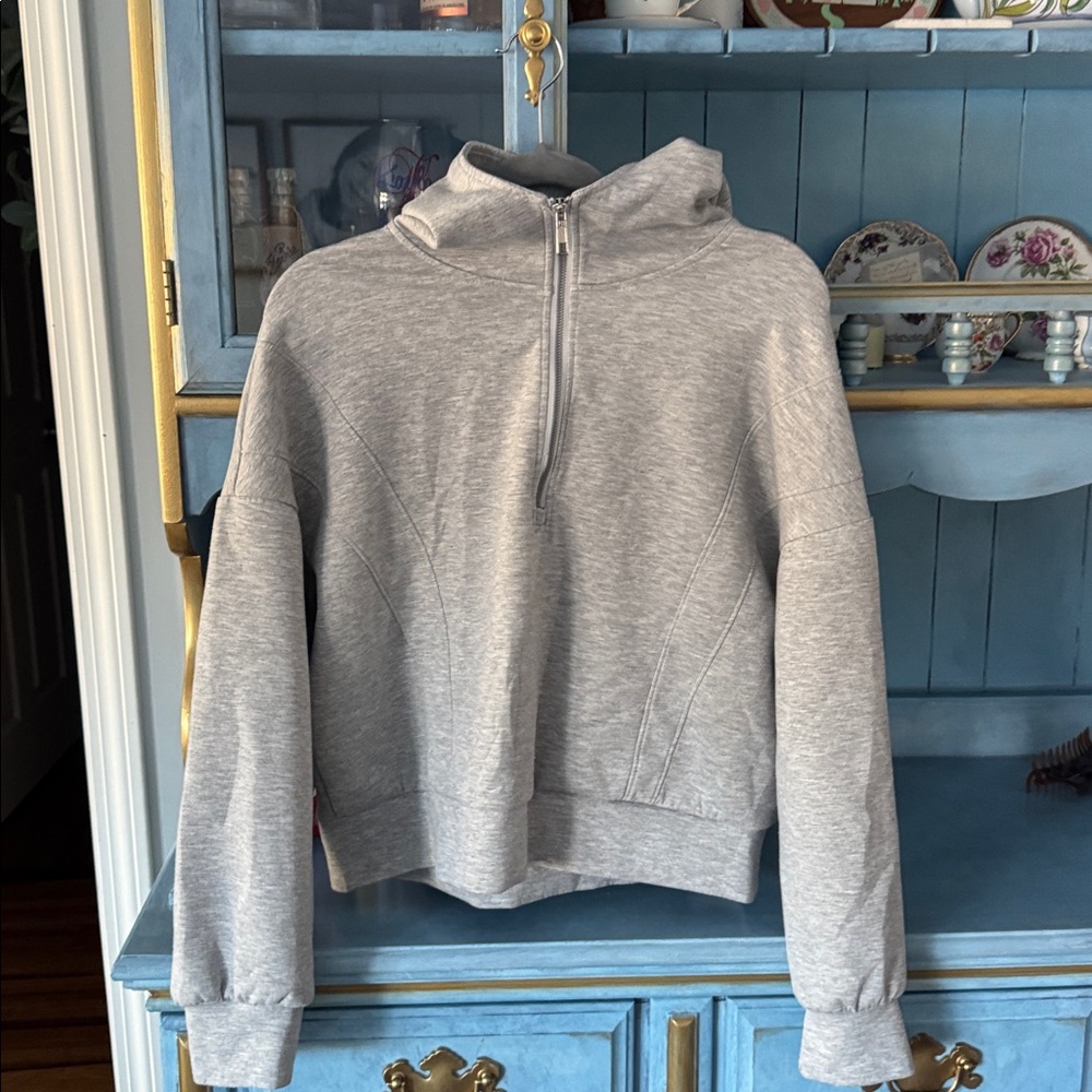 Cozy Gray Women's Half-Zip Sweater - Picture 4 of 6